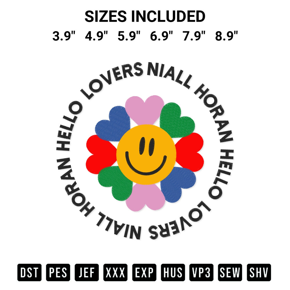 Get the Niall Horan Hello Lovers Embroidery Design embroidery design for your custom crafts! Premium digitized files available for instant download at Designspacks.com. Available sizes: 3.9", 4.9", 5.9", 6.9", 7.9", 8.9".