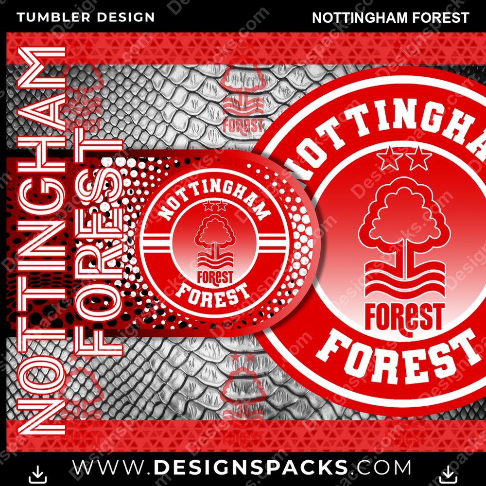 Soccer UK Hyper Nottingham Forest Tumbler Digital Wrap Design