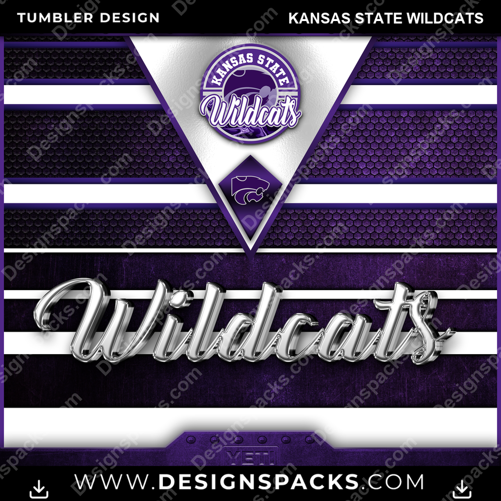College Sport YETI Kansas State Wildcats Tumbler Digital Wrap Design