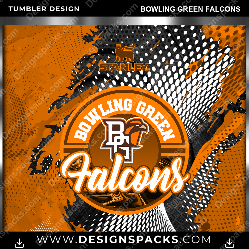 College Sport Stanley Bowling Green Falcons NCAA College Sport Tumbler Digital Wrap Design Download