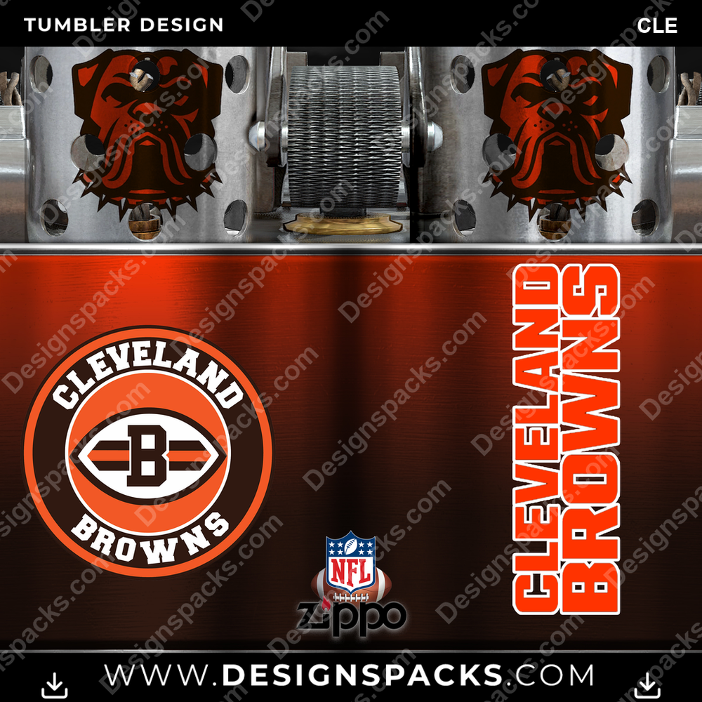 Football Zippo Lighter CLE Tumbler Digital Wrap Design