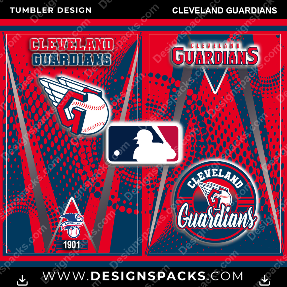Baseball Team Logo Cleveland Guardians Tumbler Digital Wrap Design
