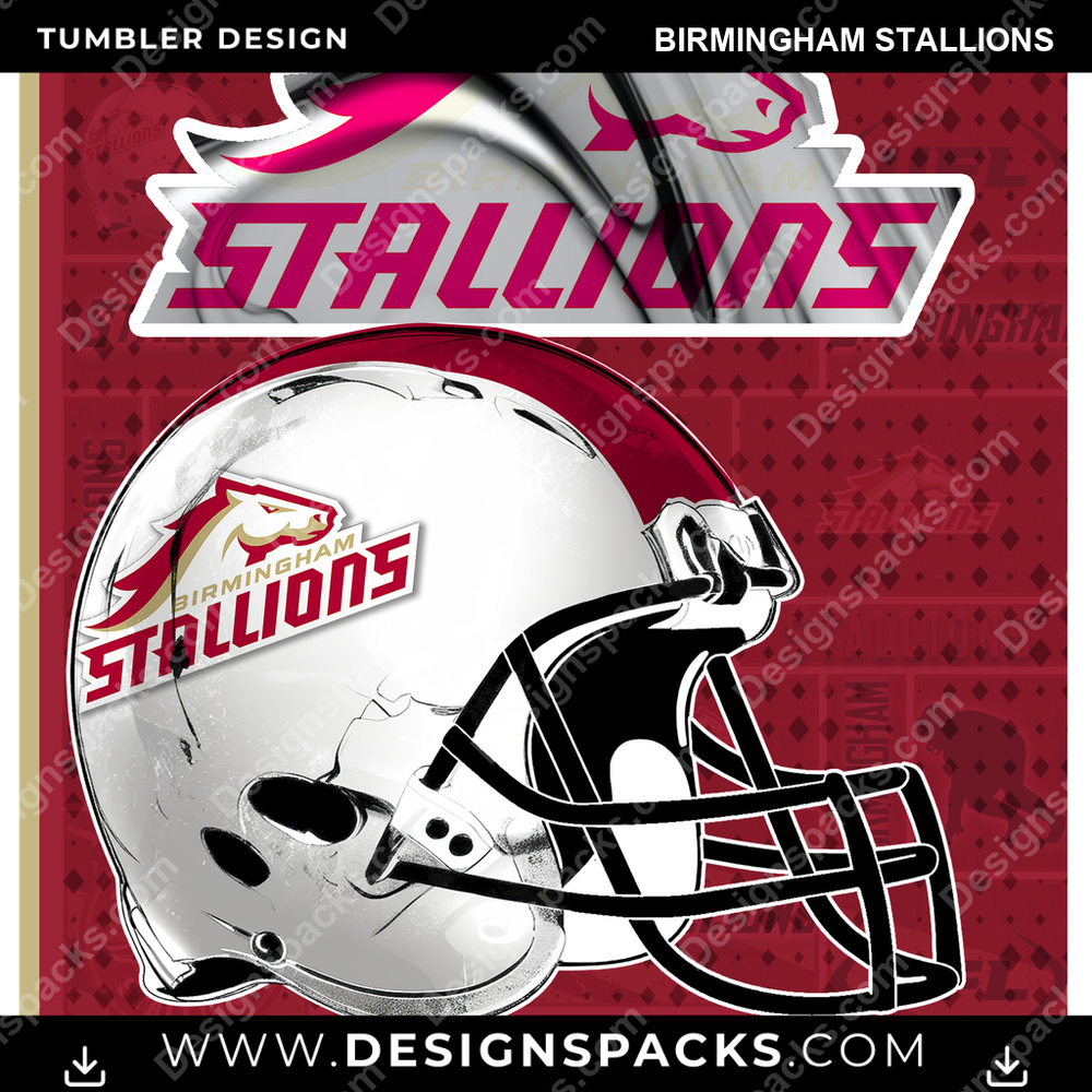 Canada Football Posters Birmingham Stallions Tumbler Digital Wrap Design