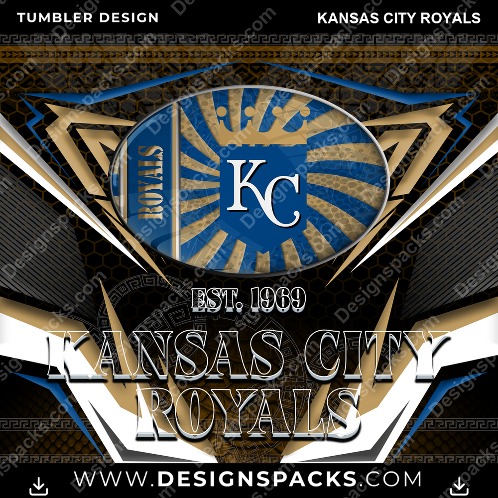 Baseball Tribal Kansas City Royals MLB Baseball Tumbler Digital Wrap Design Download