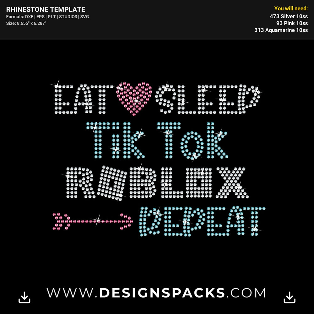 Tik Tok Roblox Rhinestone Digital Template