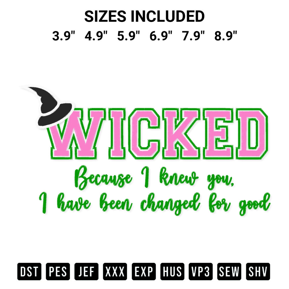 Transform your fabrics with the Because I Knew You I Have Been Changed For Good Embroidery Design embroidery design. Instant access to premium digitized patterns at Designspacks.com. Available sizes: 3.9", 4.9", 5.9", 6.9", 7.9", 8.9".