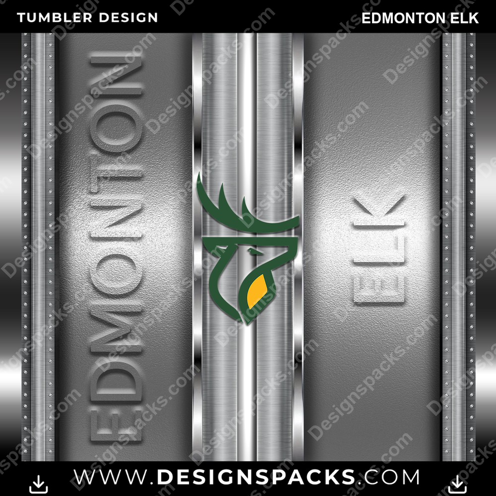 Canada Football Metallic Edmonton Elk CFL Canada Tumbler Digital Wrap Design Download