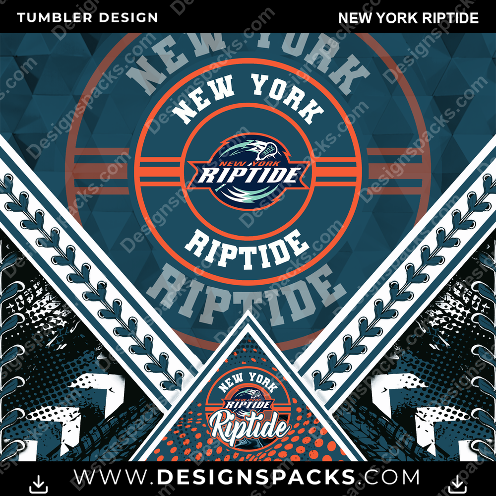 Lacrosse Diamond New York Riptide Tumbler Digital Wrap Design
