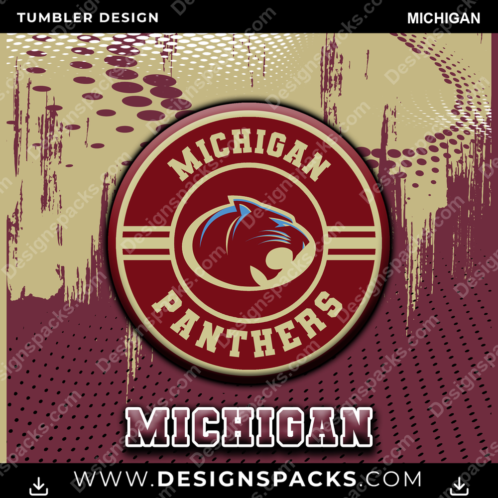 Canada Football Dot Logo Michigan Tumbler Digital Wrap Design
