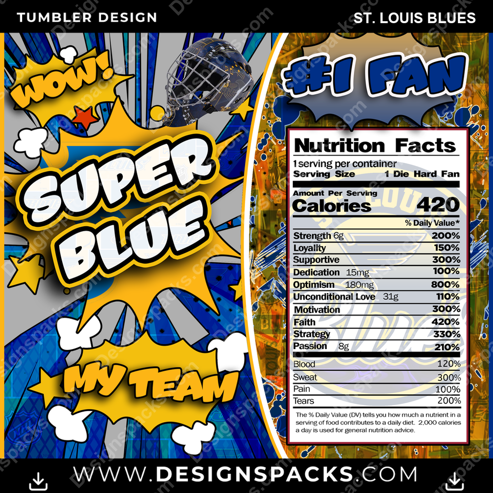 Hockey Super Team St. Louis Blues Tumbler Digital Wrap Design