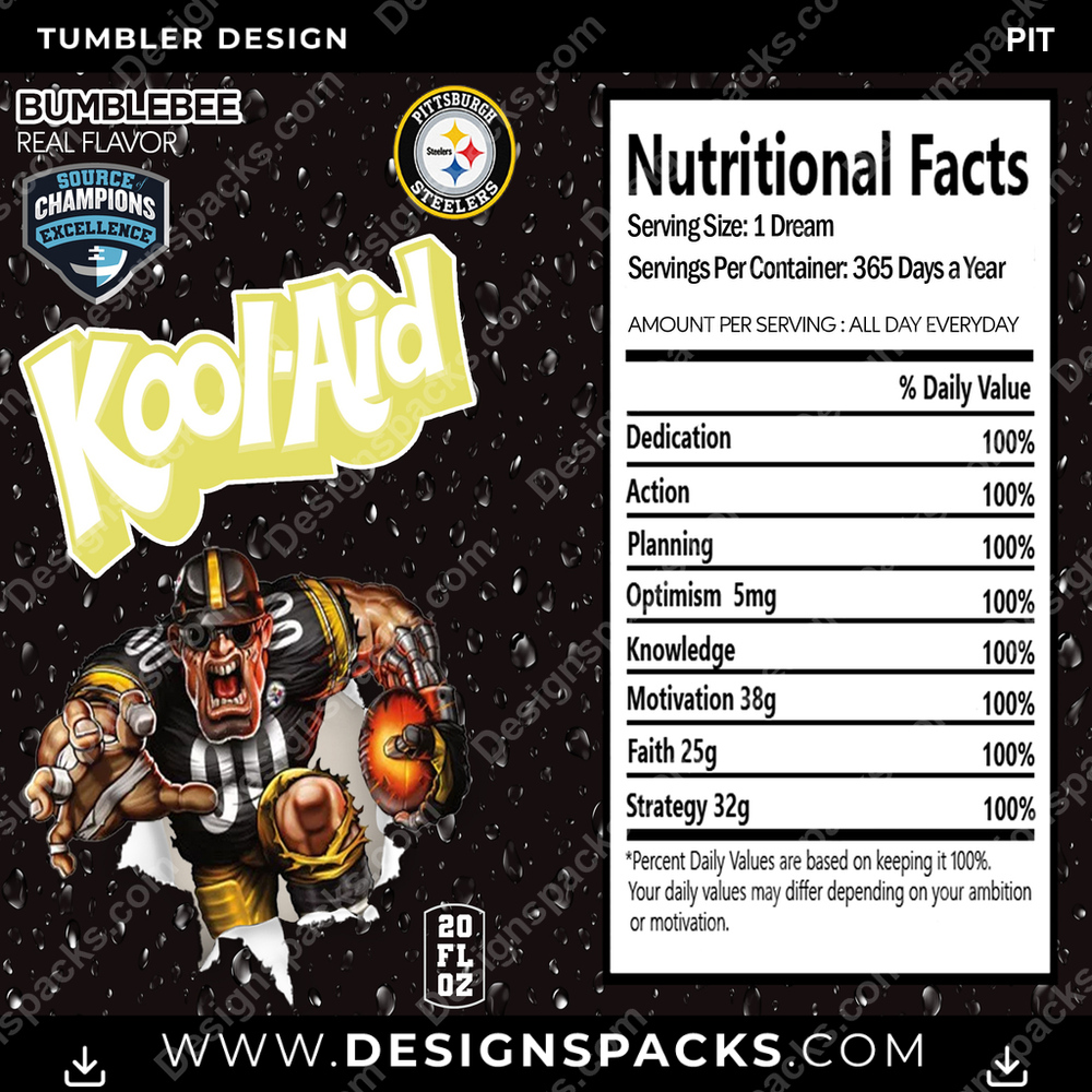 Football Kool-Aid PIT Tumbler Digital Wrap Design