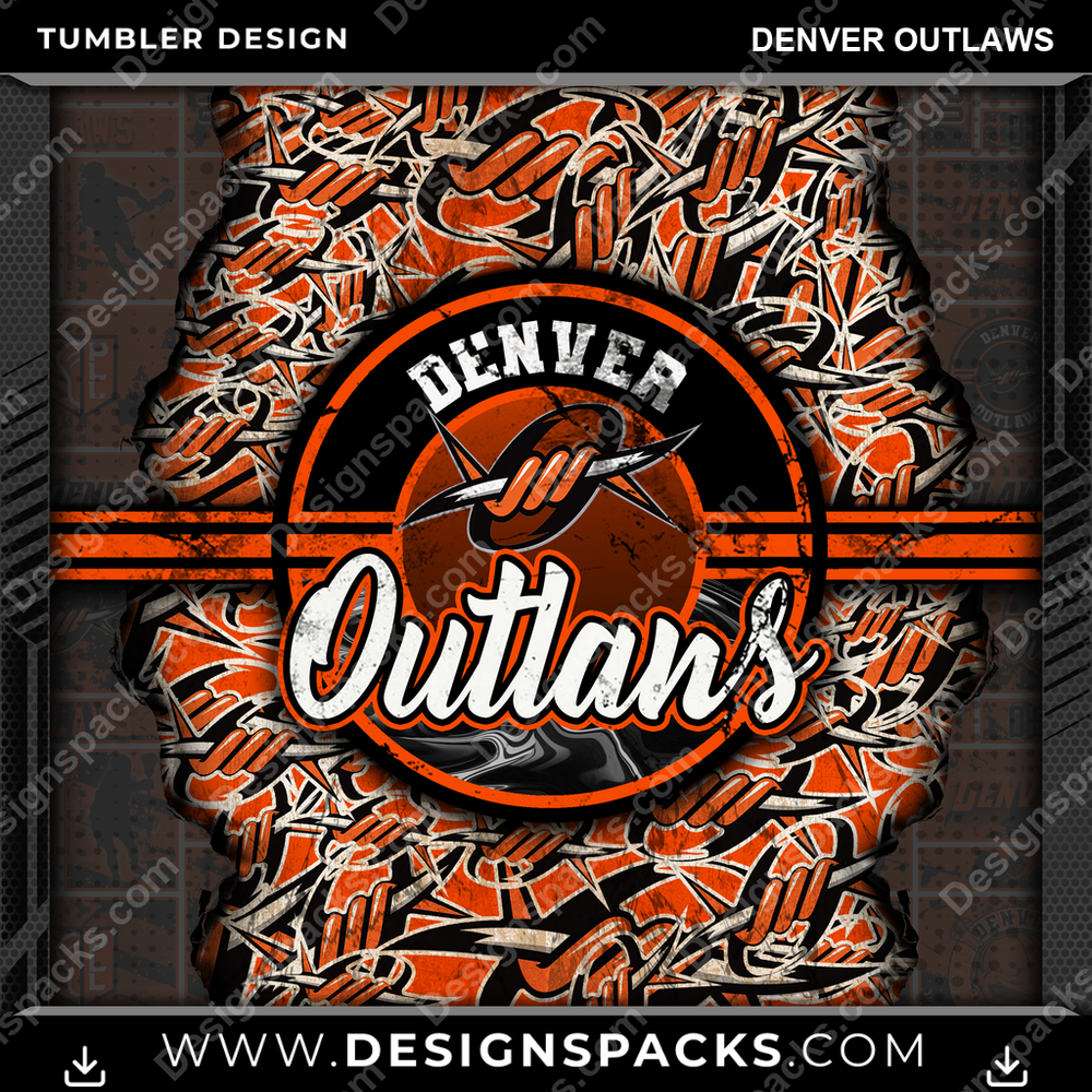 Lacrosse Ripped Denver Outlaws Tumbler Digital Wrap Design