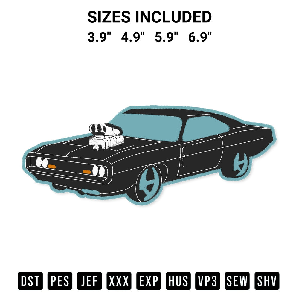 Elevate your next project with our 1970 Dodge Charger Embroidery Design embroidery file. Shop high-quality digital patterns instantly at Designspacks.com. Available sizes: 3.9", 4.9", 5.9", 6.9".