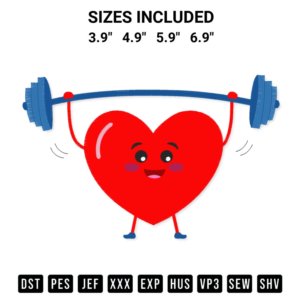 Create amazing crafts with the Heart Strength Embroidery Design embroidery file. High-quality digital download from Designspacks.com, perfect for beginners and pros. Available sizes: 3.9", 4.9", 5.9", 6.9".