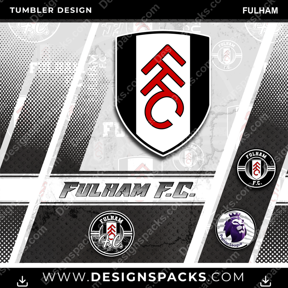 Soccer UK Sports Fulham Tumbler Digital Wrap Design