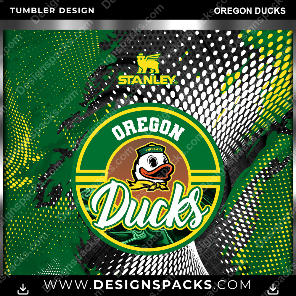 College Sport Stanley Oregon Ducks Tumbler Digital Wrap Design