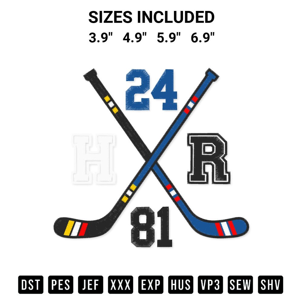 Add a unique touch to your apparel with the Hollander Rozanov Hockey Embroidery Design embroidery file. Premium instant download available now on Designspacks.com. Available sizes: 3.9", 4.9", 5.9", 6.9".