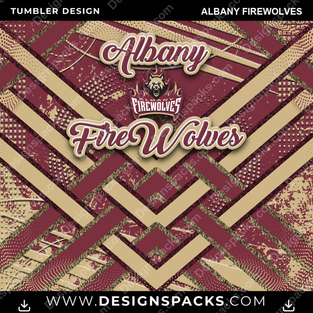 Lacrosse Glitter Stripe Albany FireWolves Tumbler Digital Wrap Design