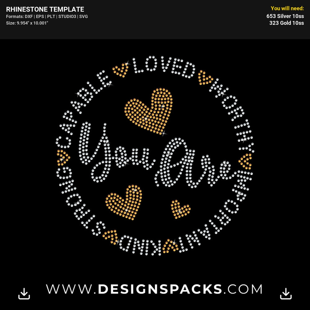 You Are Quotes Rhinestone Digital Template