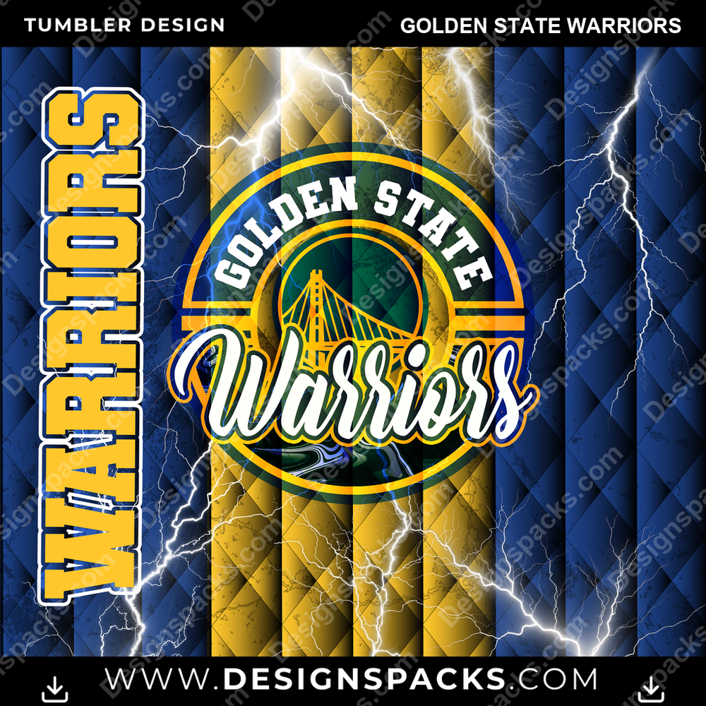 Basketball Diamond Golden State Warriors Tumbler Digital Wrap Design