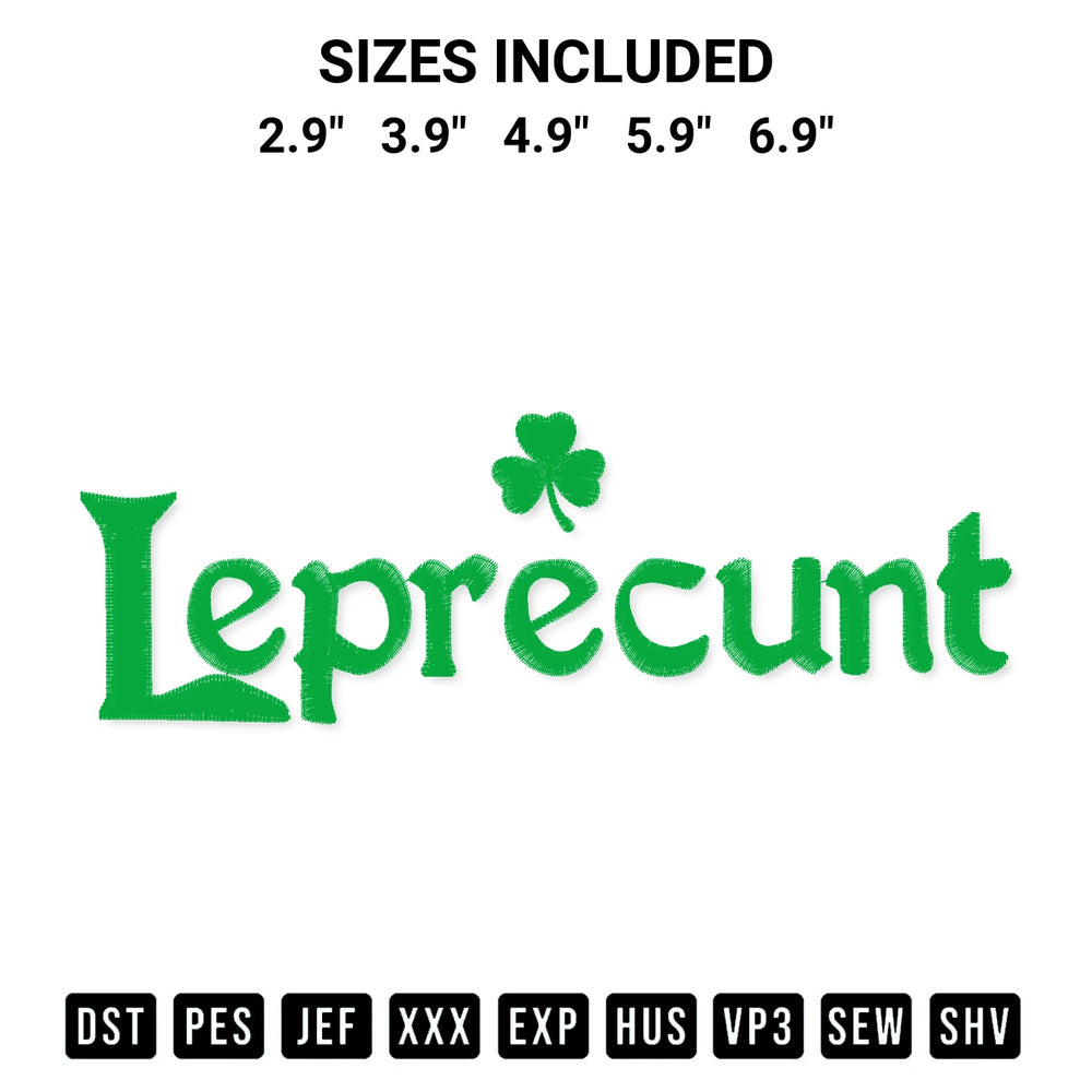 Shop the Leprechaun Leaf Clover Embroidery Design machine embroidery pattern at Designspacks.com. Beautifully digitized for flawless stitching on any fabric. Available sizes: 2.9", 3.9", 4.9", 5.9", 6.9".
