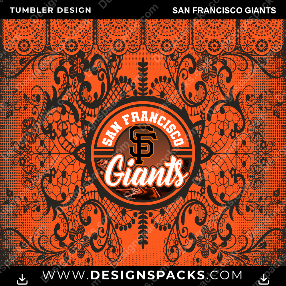 Baseball Lace & Logo San Francisco Giants Tumbler Digital Wrap Design