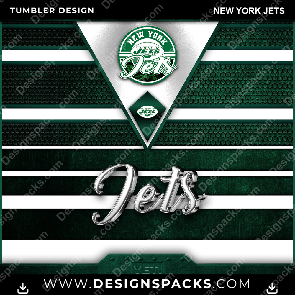 Football YETI New York Jets NFL Football Tumbler Digital Wrap Design Download