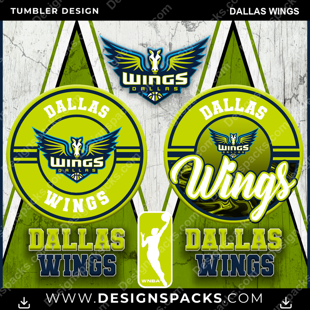 Basketball Sports Dallas Wings NBA Basketball Tumbler Digital Wrap Design Download