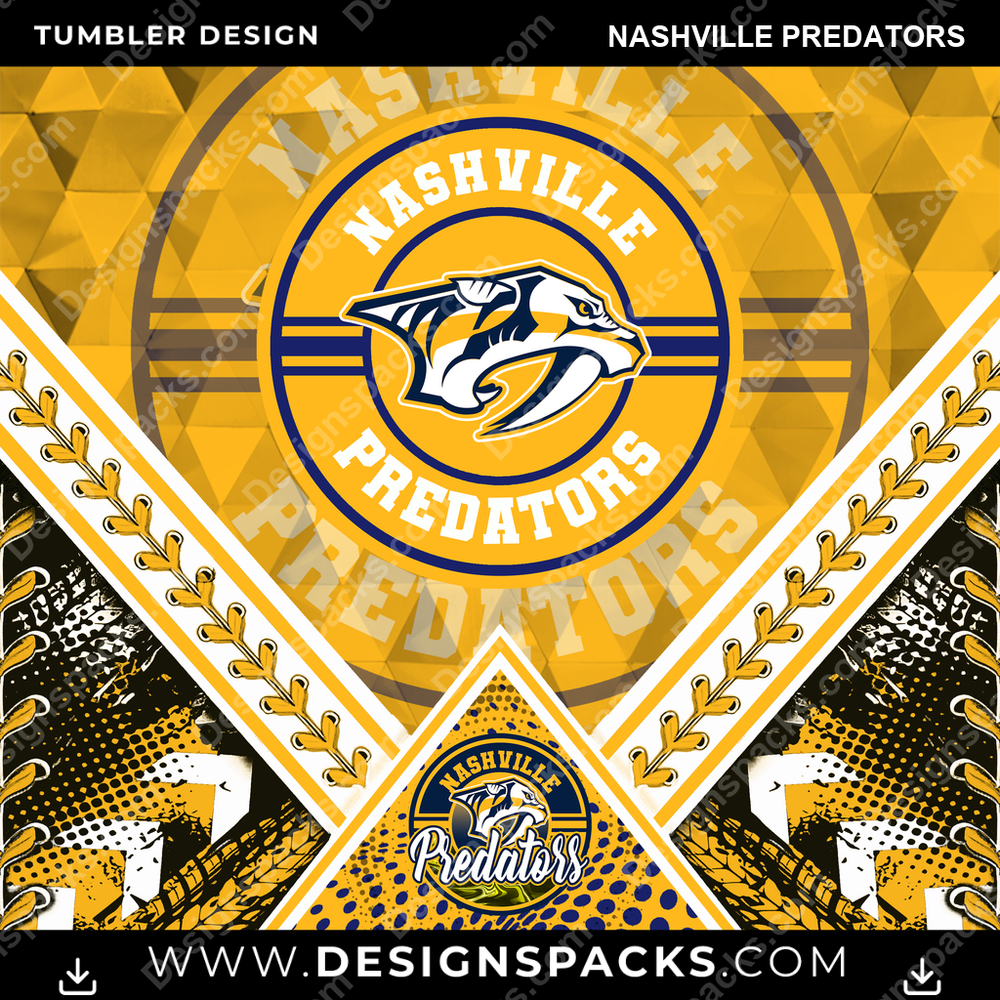 Hockey Diamond Nashville Predators Tumbler Digital Wrap Design