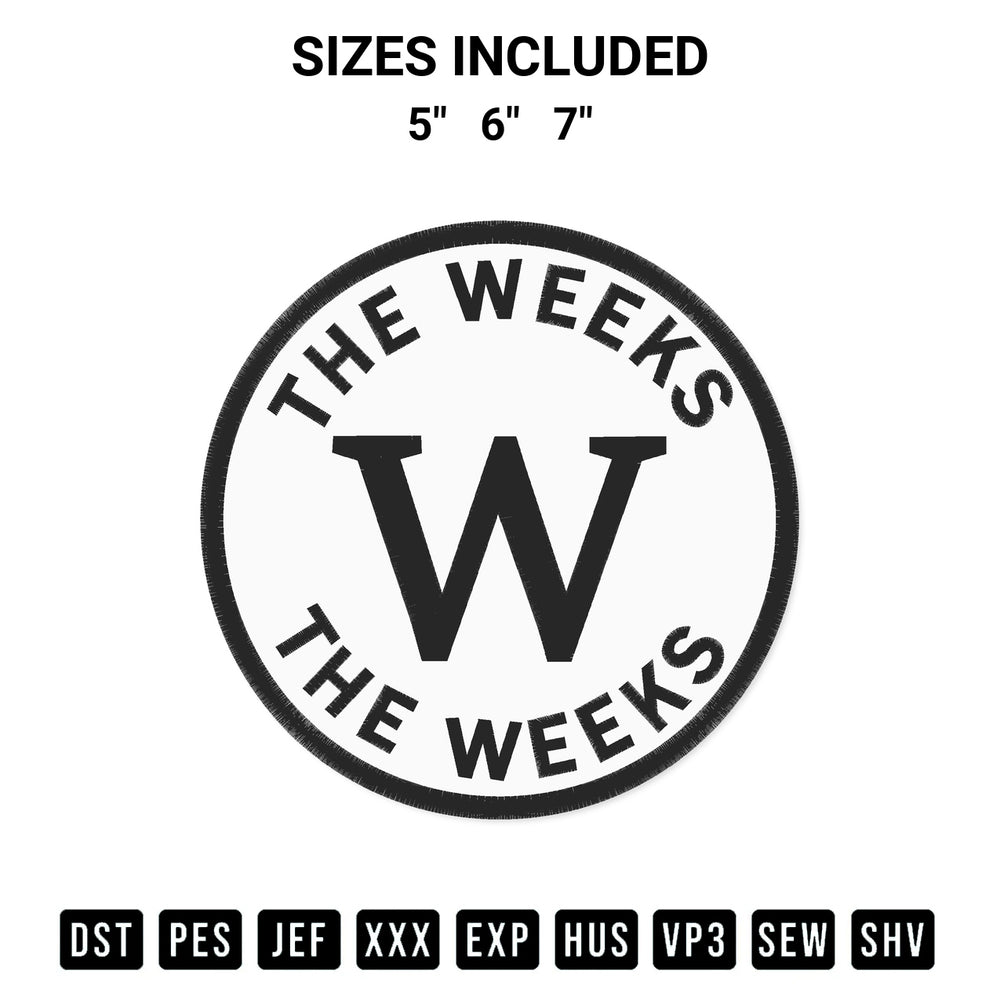 Looking for the perfect pattern? Download the The Weeks Embroidery Design embroidery design today at Designspacks.com. Crisp, clean stitching guaranteed. Available sizes: 5", 6", 7".