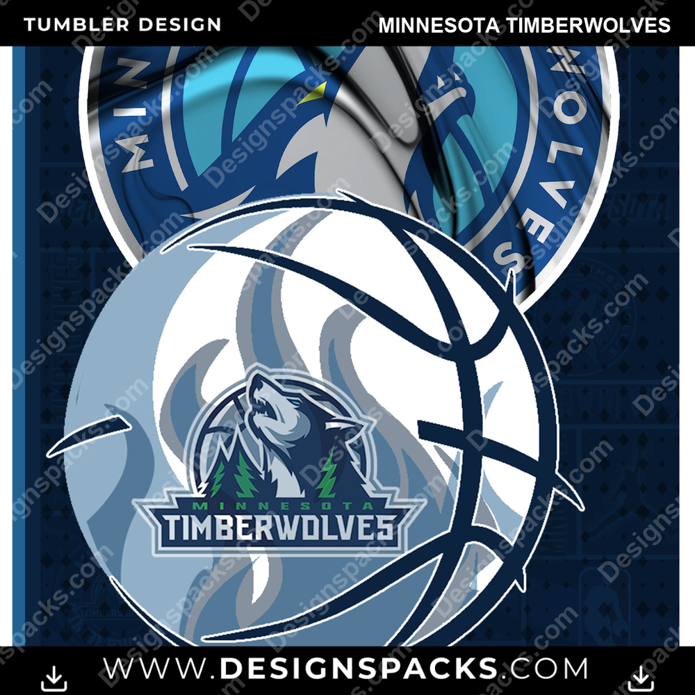 Basketball Posters Minnesota Timberwolves Tumbler Digital Wrap Design