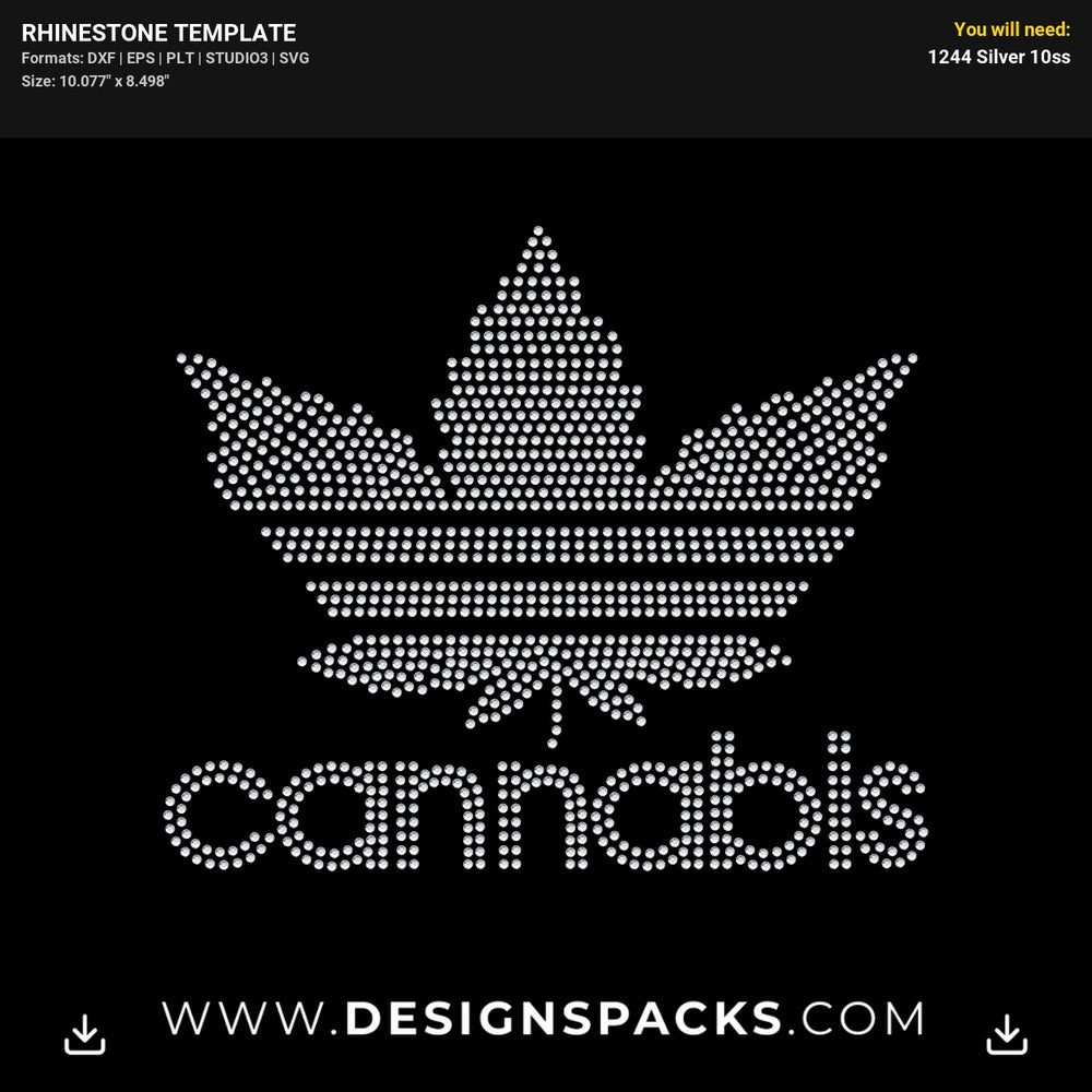 Cannabis Updated Rhinestone Digital Template