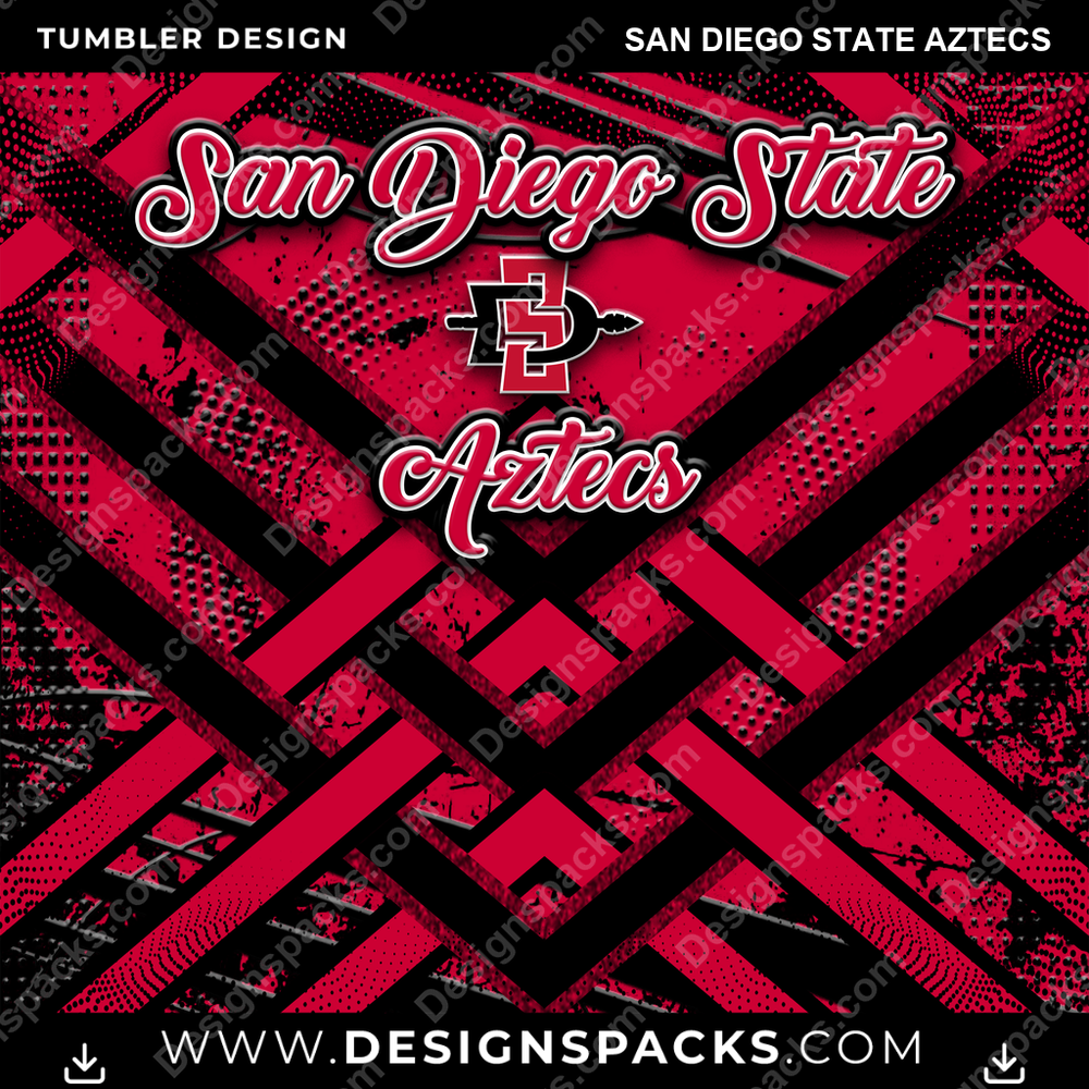 College Sport Glitter Stripe San Diego State Aztecs NCAA College Sport Tumbler Digital Wrap Design Download