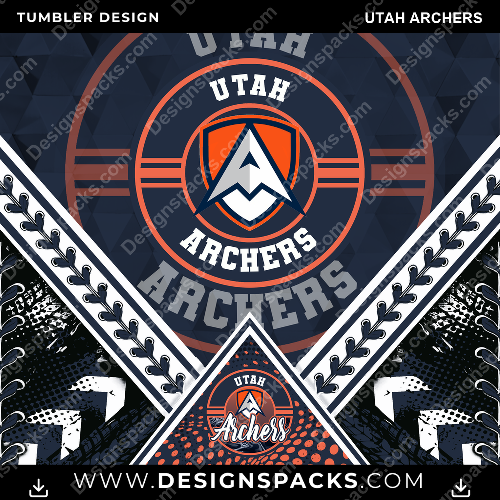 Lacrosse Diamond Utah Archers Tumbler Digital Wrap Design