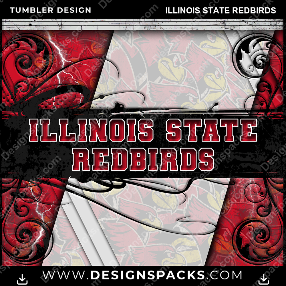 College Sport Elegant Illinois State Redbirds NCAA College Sport Tumbler Digital Wrap Design Download