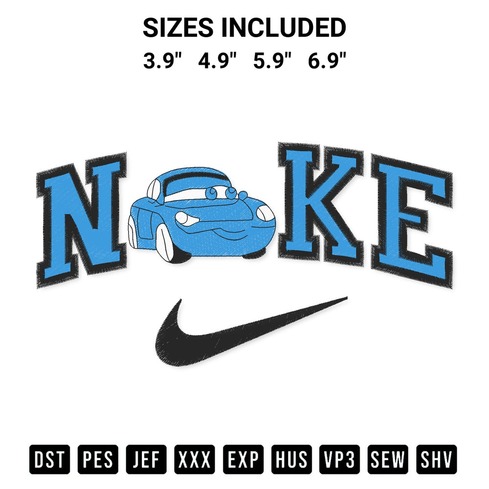 Get the Nike Cars Sally Carrera Embroidery Design embroidery design for your custom crafts! Premium digitized files available for instant download at Designspacks.com. Available sizes: 3.9", 4.9", 5.9", 6.9".