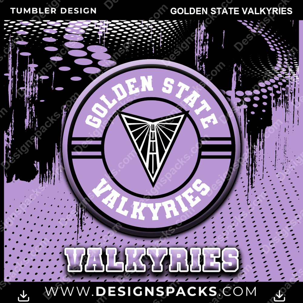 Basketball Dot Logo Golden State Valkyries Tumbler Digital Wrap Design