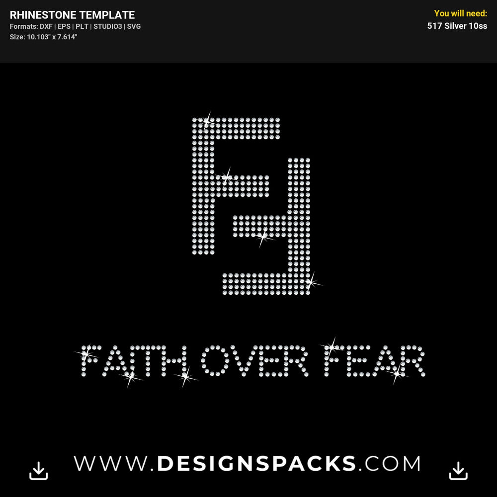 Faith Over Fear2 Updated Rhinestone Digital Template