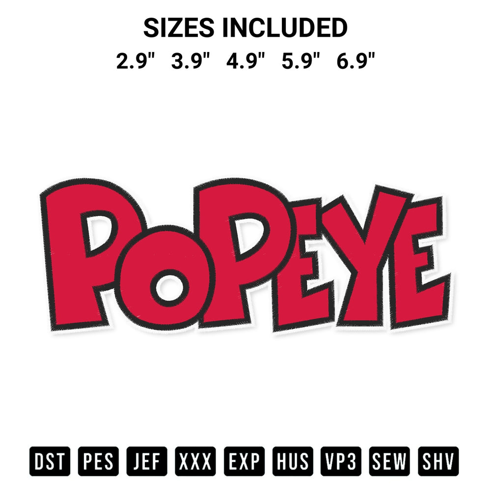 Looking for the perfect pattern? Download the Popeye Logo Embroidery Design embroidery design today at Designspacks.com. Crisp, clean stitching guaranteed. Available sizes: 2.9", 3.9", 4.9", 5.9", 6.9".