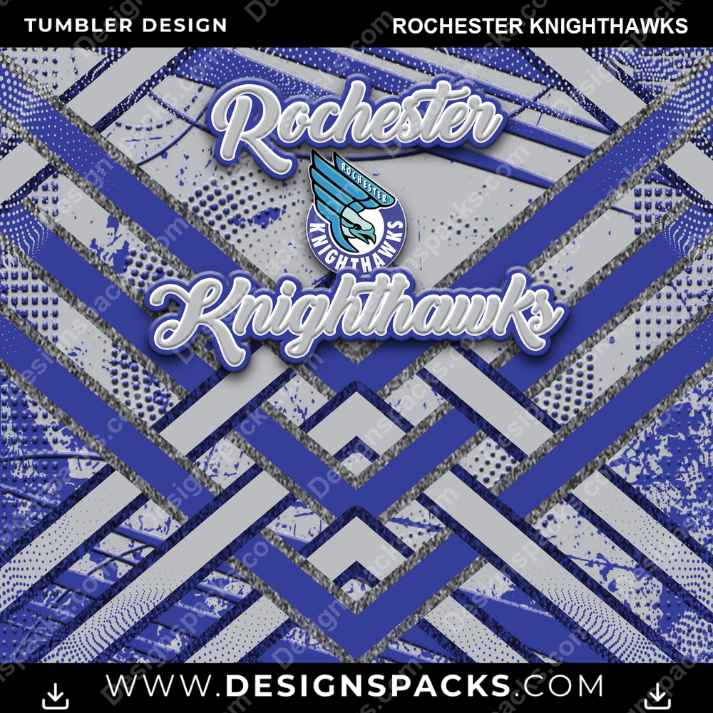 Lacrosse Glitter Stripe Rochester Knighthawks Tumbler Digital Wrap Design