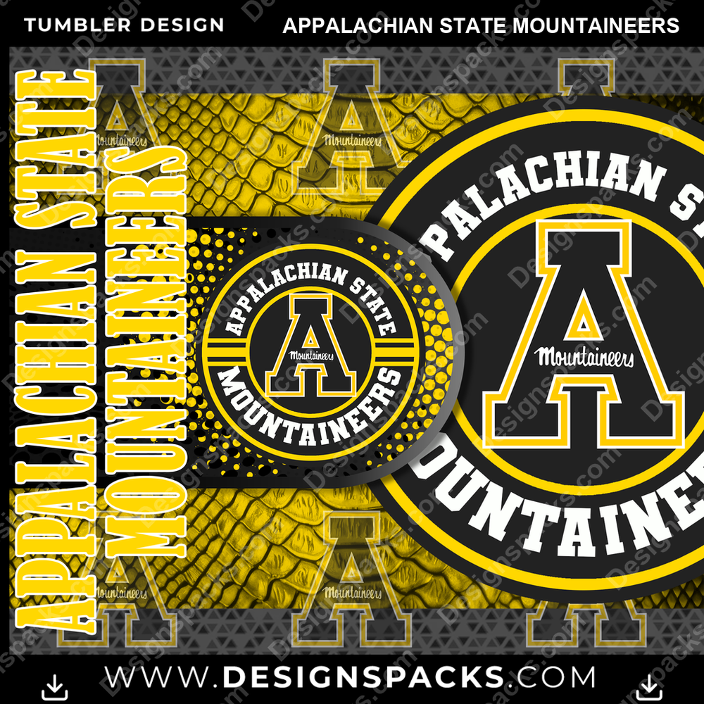 College Sport Hyper Appalachian State Mountaineers Tumbler Digital Wrap Design