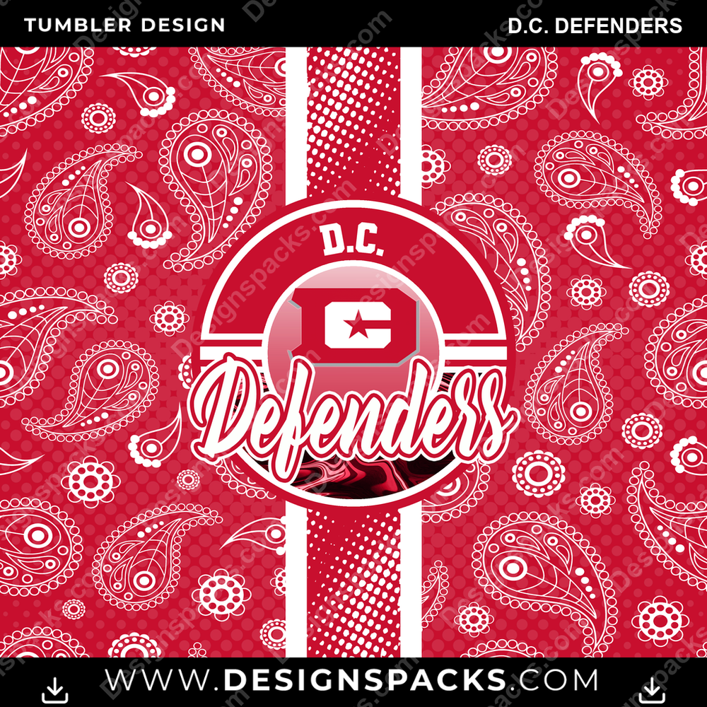 Canada Football Handkerchief D.C. Defenders CFL Canada Tumbler Digital Wrap Design Download