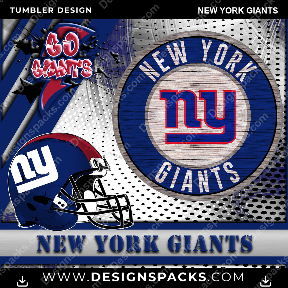 Football Go Team New York Giants Tumbler Digital Wrap Design