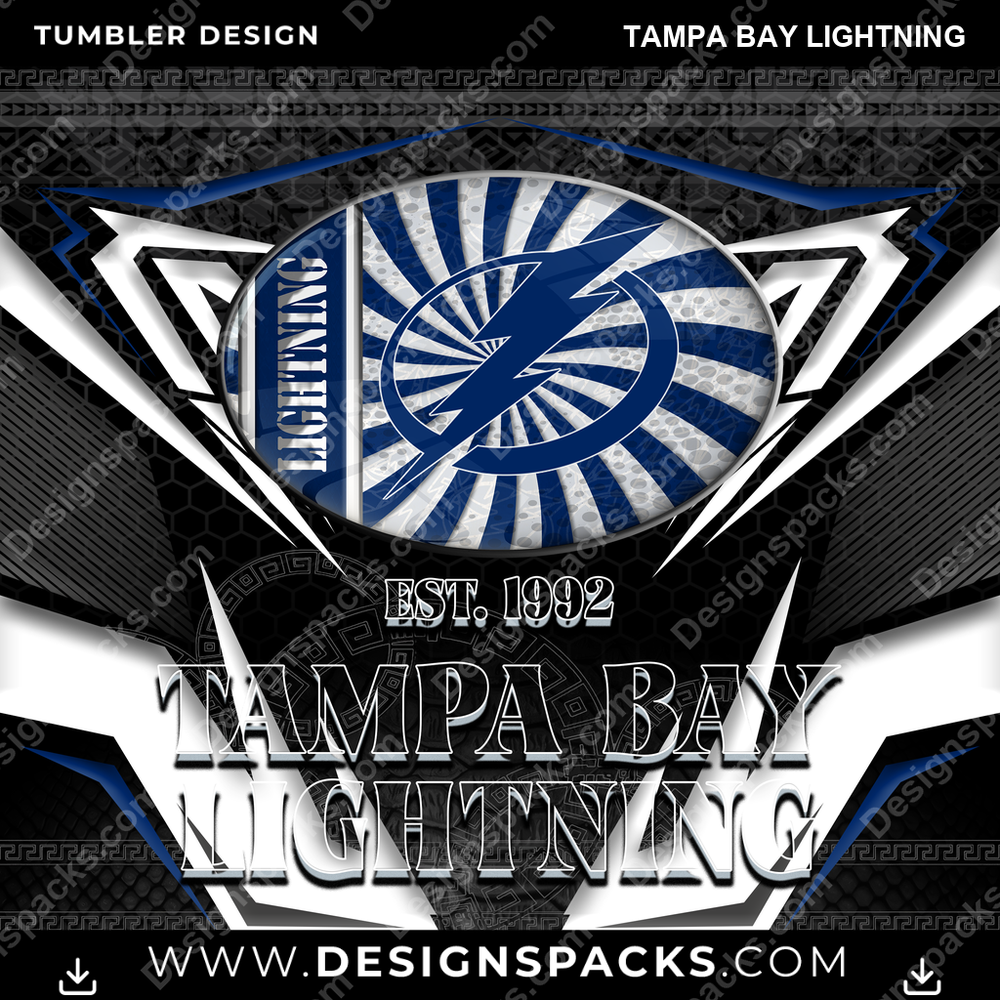 Hockey Tribal Tampa Bay Lightning NHL Hockey Tumbler Digital Wrap Design Download