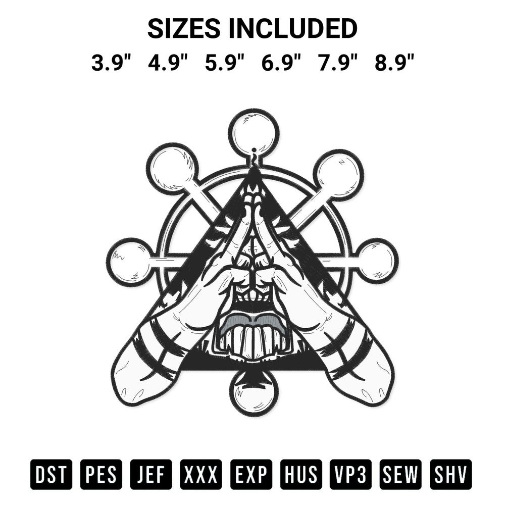 Create amazing crafts with the Ryomen Sukuna Hand Gesture Embroidery Design embroidery file. High-quality digital download from Designspacks.com, perfect for beginners and pros. Available sizes: 3.9", 4.9", 5.9", 6.9", 7.9", 8.9".