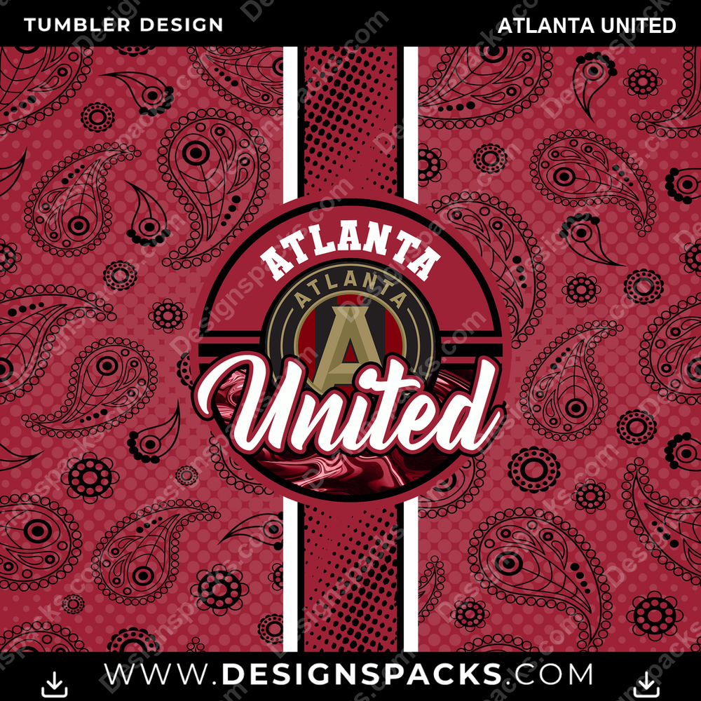 Soccer Handkerchief Atlanta United MLS Soccer Tumbler Digital Wrap Design Download