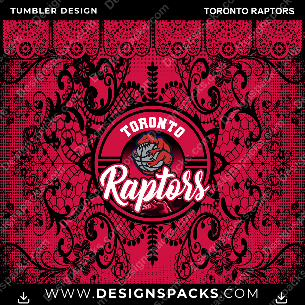 Basketball Lace & Logo Toronto Raptors Tumbler Digital Wrap Design