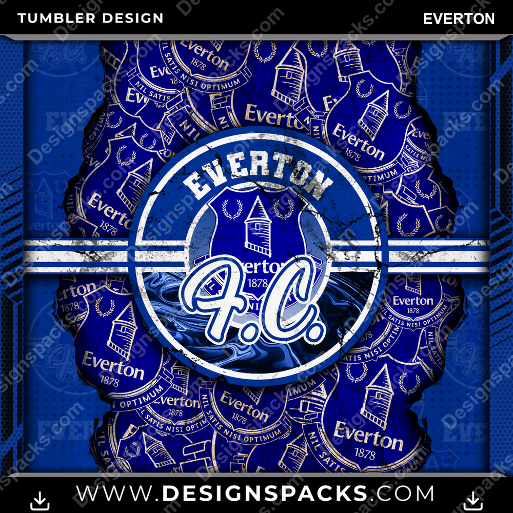Soccer UK Ripped Everton Tumbler Digital Wrap Design