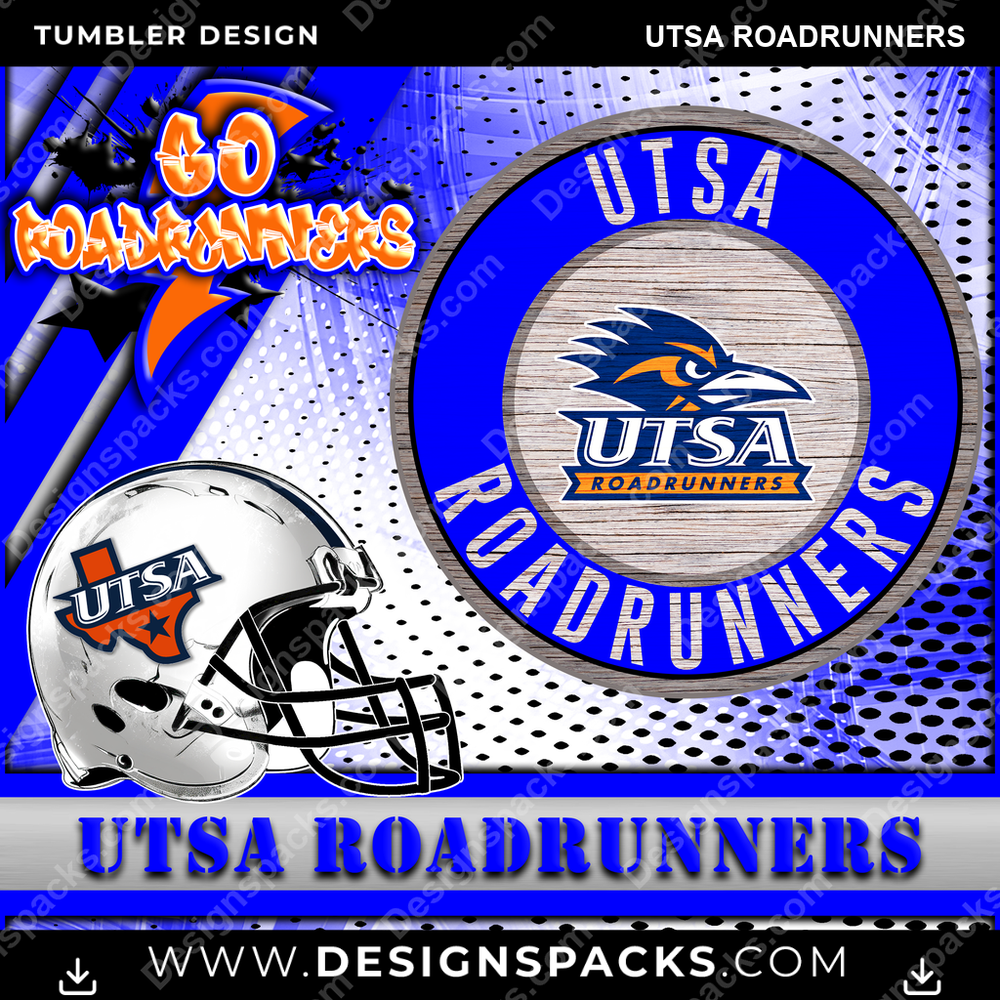 College Sport Go Team 2 UTSA Roadrunners NCAA College Sport Tumbler Digital Wrap Design Download