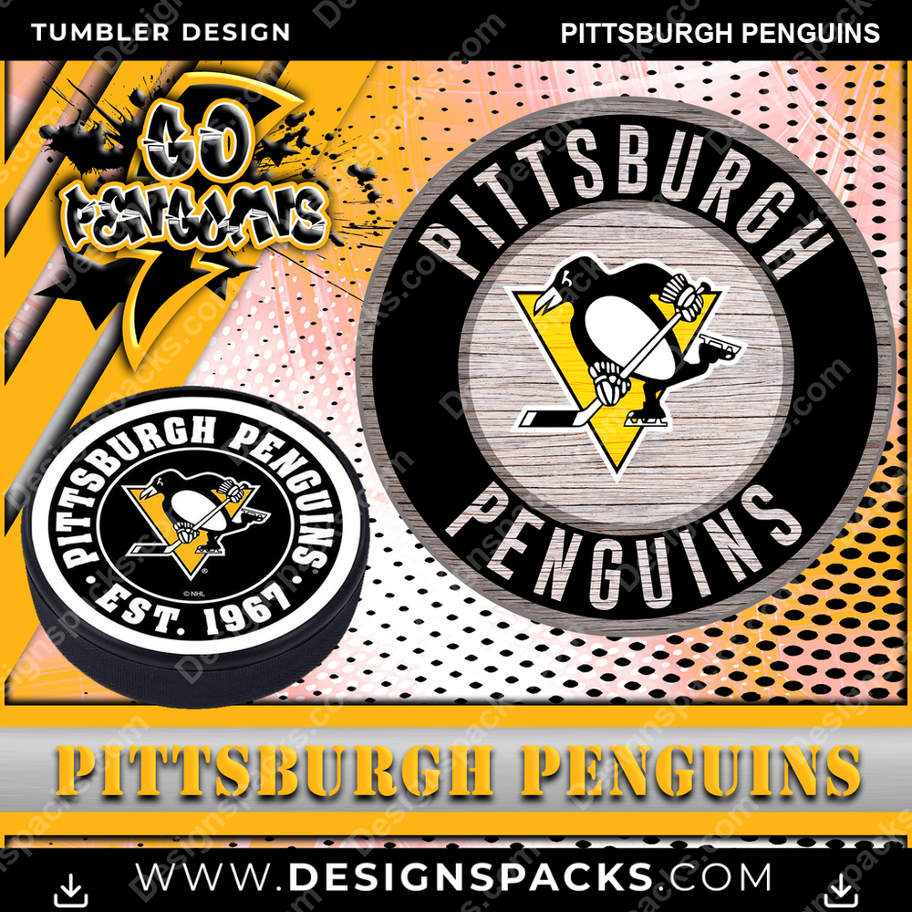 Hockey Go Team Pittsburgh Penguins Tumbler Digital Wrap Design